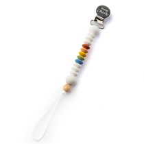 Little Cheeks - Baby, Toddler - MINI Pacifier Clip - Rainbow - Silicone with Stainless Steel Clip