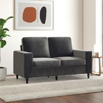 Causeuse Cody de Hometrends en velours gris, 2 places