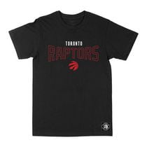 Toronto Raptors Red Outline Black Short Sleeve Tee