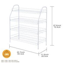 MAINSTAYS 4-Tier White Metal Shoe Rack And Accessories Storage ...