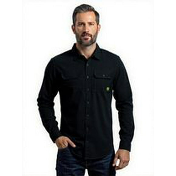 John Deere Men’s Solid Brushed Twill Long Sleeve Shirt, Size S-XL