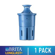 Brita Longlast Water Filter, LONGLAST + Replacement Filters for Pitcher and Dispensers, Reduces Lead, BPA Free - 1 Count