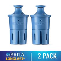 Brita Longlast Water Filter, LONGLAST + Replacement Filters for Pitcher and Dispensers, Reduces Lead, BPA Free - 2 Count