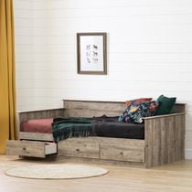 South Shore Tassio Daybed with Storage-Twin-Weathered Oak