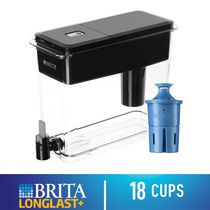 Brita® UltraMax Water Filter Dispenser with 1 Brita® LONGLAST+™ Filter, Black, 18 Cup