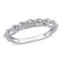 Miabella 1/8 Carat T.W. Diamond Sterling Silver Anniversary Ring