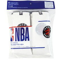 Mens NBA 6 PK black crew sock, Mens NBA 6 PK crew sock