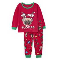 Pyjama 2 pièces au thème familial avec pug de Noël George pour bébés garçons