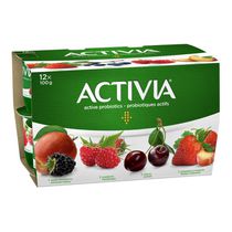Activia Yogourt Probiotique, 3x framboise, 3x pomme, 3x mûre, 3x fraise, (emballage de 12)