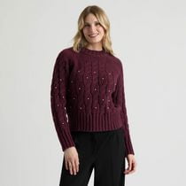 Pull Torsadé avec Détails de Perles de Mexx pour Femmes
