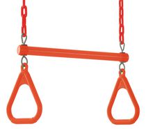 Swingan - Trapeze Swing Bar - Chaîne enduite de vinyle - Entièrement assemblé - Orange