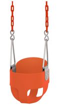Swingan - Dossier haut, seau complet pour tout-petit et balançoire pour bébé - Chaîne enduite de vinyle - Entièrement assemblé - Orange