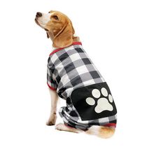 Way to Celebrate Vêtements pour chiens: Pyjama en jersey pour chiens, carreaux noir et blanc avec une sérigraphie de pattes, taille XS-XL