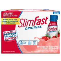 Lait frappé substitut de repas sans gluten fraise suprême de SlimFast