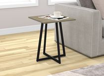 safdie & Co. End Table/Night Table/Accent Table-Dark Taupe/Black Metal
