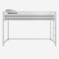 DHP Miles Metal Junior Twin Loft Bed, Jr Bunk For Kids & Teens, White ...