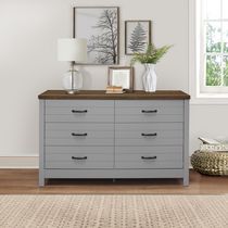 Beadboard 6-Drawer Wide Dresser