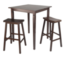 Winsome 3Pc Kingsgate High/Pub Dining Table with Saddle Stool - 94300