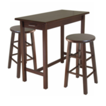 Winsome Sally 3-Pc Breakfast Table Set with 2 Square Leg Stools