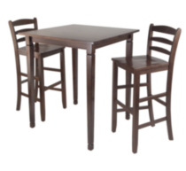 Winsome Kingsgate High/Pub Dining Table with Ladder Back High Chair - 94369
