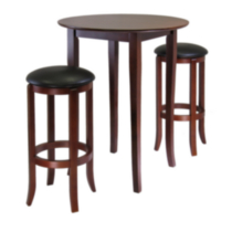 Winsome - Fiona 3PC High table & cushion seat stools
