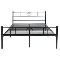 Homylin Double Size Metal Bed Frame Mattress Foundation with Cute Heart Design