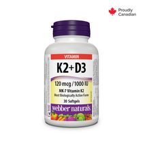 Webber Naturals® Vitamin K2 + D3, 120 mcg/1000 IU