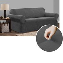 SmartFit Soft Touch Stretch Slipcover, Sofa or Recliner Sized Furniture Cover, Charcoal