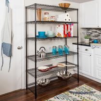 Honey-Can-Do 6-Tier Shelving Tower - Black Space-Saving Storage Unit, 12.6x11x60 Inches - View #10