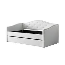 CorLiving Fairfield White Fabric  Day Bed with Trundle, Twin/Single