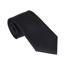 Cravate noire à couleur unie classique de George pour hommes