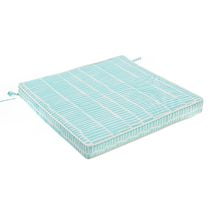 IH Casa Decor Cross Stripes Outdoor Chairpad Teal - Ensemble De 2