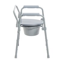 medical steel folding bedside commode