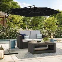 Parasol de patio inclinable en porte-à-faux résistant aux UV avec cadre en acier de 10 pieds Solward