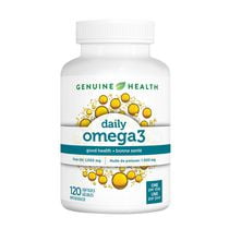 Genuine Health Genuine Health omega3 daily, 120 softgels, 1000mg fish oil, 160mg EPA & 100mg DHA