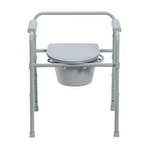 medical steel folding bedside commode