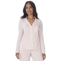Secret Sleep Long Sleeve Button Top with Piping - Online exclusive