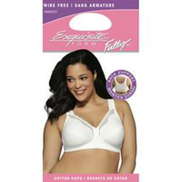 Exquisite Form #9600531 FULLY Cotton Soft Cup Full-Coverage Posture Bra, Lace, Front Closure, Wire-Free, Available Sizes 38C - 46DD