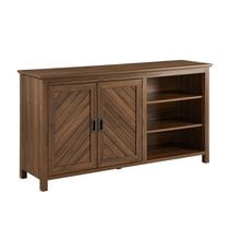 Mila 58" 2 Door Angled Groove Sideboard - Dark Walnut