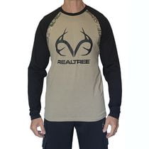 Real Tree Long Sleeve Raglan Tee with Camo Inserts