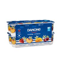 Yogourt crémeux Danone, saveur fraise-vanille / pêche-vanille / cerise-vanille / mangue-vanille, (emballage de 16)