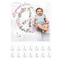 Lulujo - 1ère année de bébé - jalon mensuel photographie fond Prop, couverture et jeu de cartes - Tout ce dont tu as besoin c'est d'amour