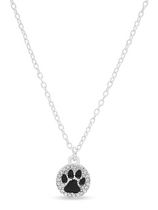 Pet Friends Jewelry Silver Tone Paw Pendant Silver Necklace, 16" Length