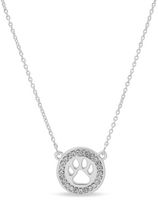 Pet Friends Jewelry Gold Tone Paw Cutout Pendant Necklace, 16" Length
