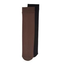 Muk Luks Women's Fleece Lined Knee High Tights 2 Pair