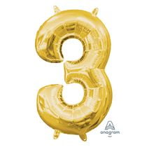 Bannière gonflable petit numéro « 0 » Party Eh! d'Anagram International en or