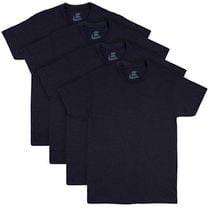 Hanes Men’s Crew-Neck Undershirt Pack, Moisture Wicking, Black - 4-Pack