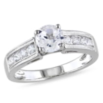 Miabella 1.50 Carat T.G.W. Created White Sapphire Sterling Silver Engagement Ring