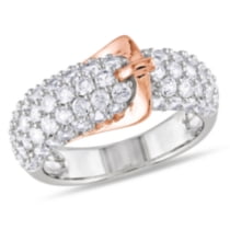 Miadora 2.25 Carat T.G.W. Created White Sapphire Sterling Silver Buckle Ring