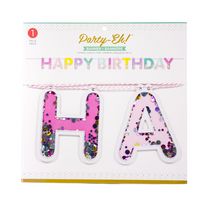 Party- Eh! Bannière « Happy Birthday » remplie de confetti par Horizon Group USA